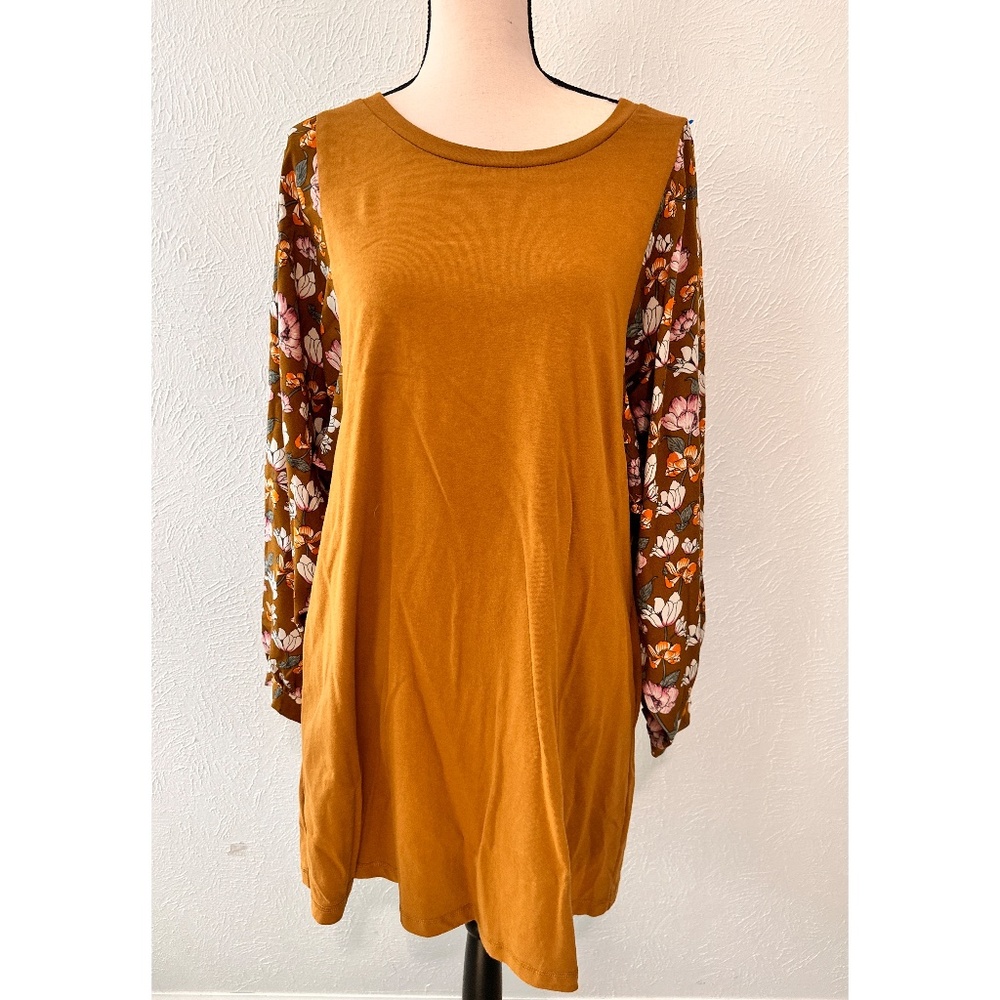 Gigio USA  NWT Haley Floral Puff Sleeve‎ Knee length Dress W/ Pockets, Med.